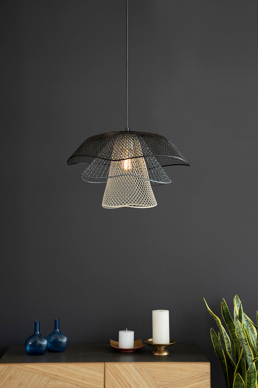 MALLAWI BLACK HANGING LAMP/CLASSIC/HANGING LAMP/IRON/BLACK, GREY AND OFF WHITE