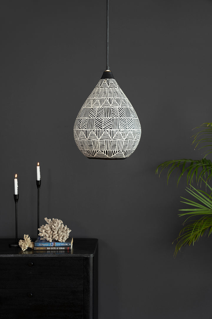 CALATHUS DROP CLASSIC HANGING LAMP IN IRON OVAL SHAPE