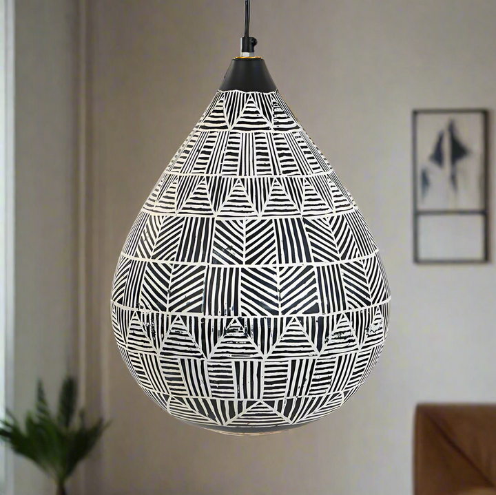 CALATHUS DROP CLASSIC HANGING LAMP IN IRON OVAL SHAPE
