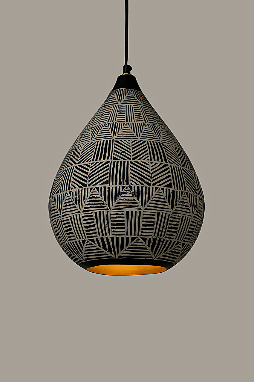 CALATHUS DROP CLASSIC HANGING LAMP IN IRON OVAL SHAPE