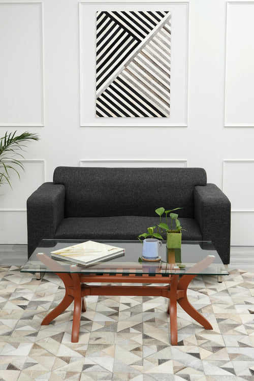 Décoration murale en cuir Hairon 20 po x 30 po - Noir/Blanc/Gris (WD - 333)