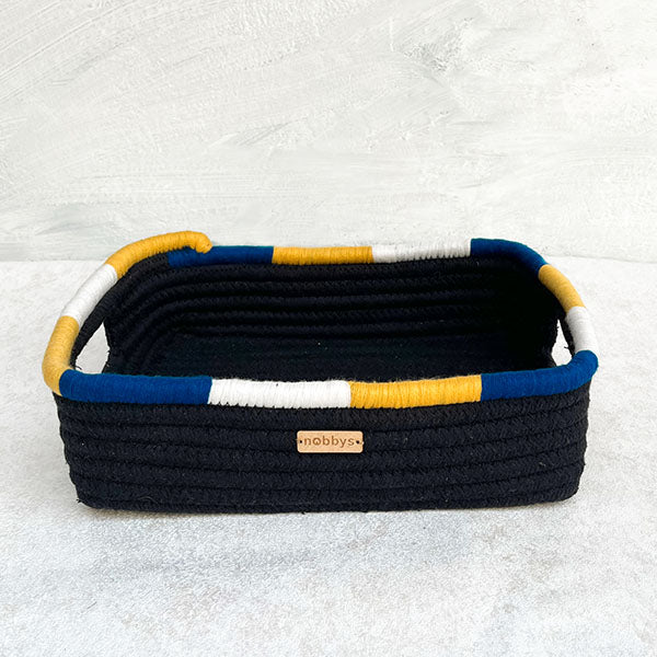 Black Cotton Rectangular Basket – Stylish and Functional Storage