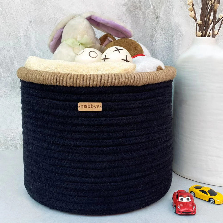Cotton Multipurpose Basket with Jute Coiling Edge – Durable and Stylish Storage Solution