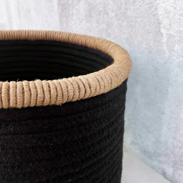 Cotton Multipurpose Basket with Jute Coiling Edge – Durable and Stylish Storage Solution