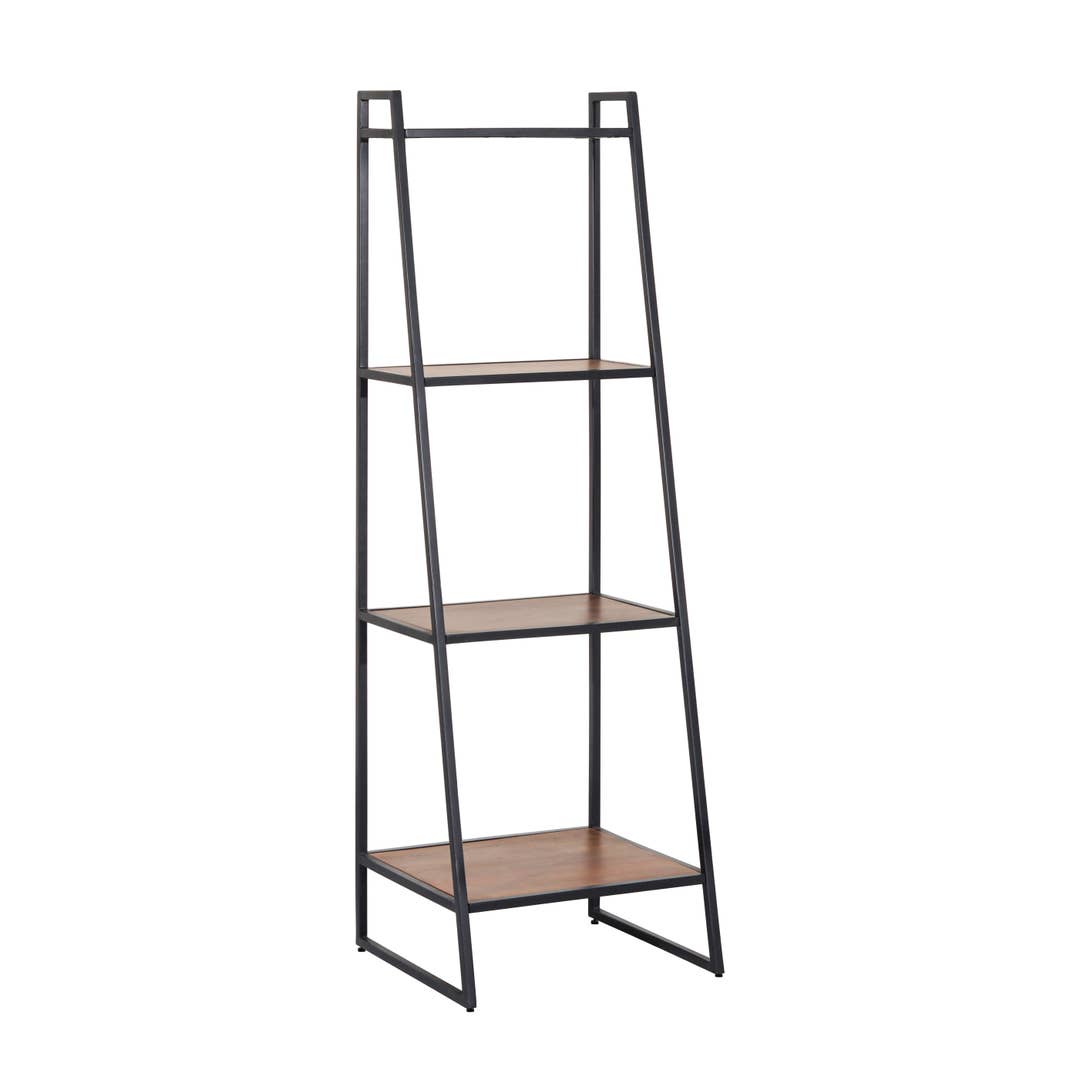 four-tier ladder-style bookshelf