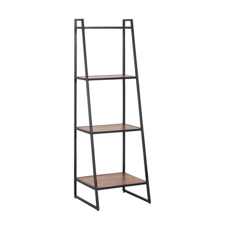 four-tier ladder-style bookshelf