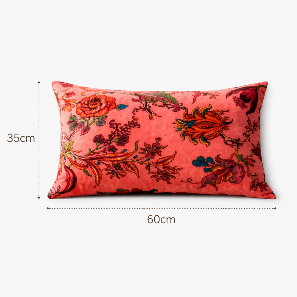 Velvet Eden Floral Cotton Cushion 35 x 60 cm