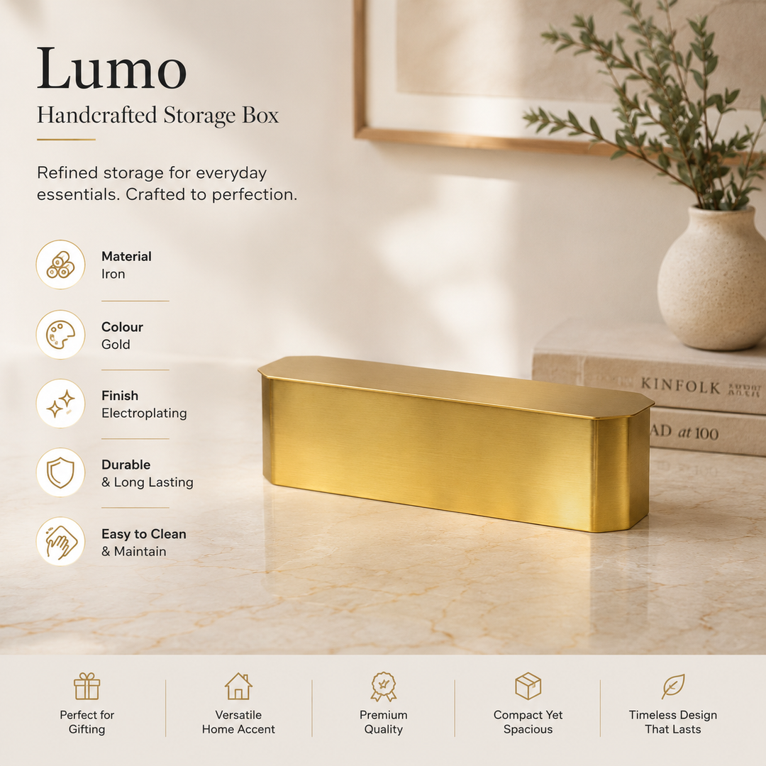 rectangular metallic gold box