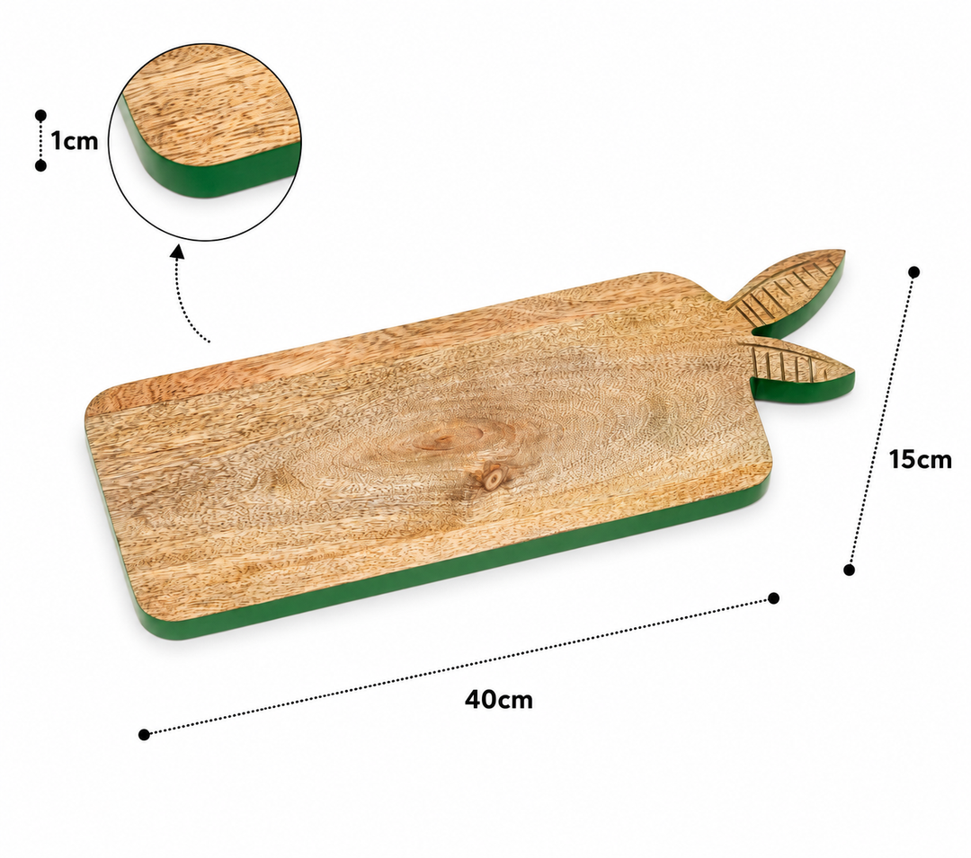 Bunny Mango Wood Serving Board with Colour Edge Trim
