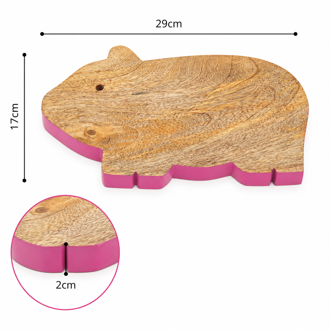 Guinea Pig Mango Wood Serving Board with Colour Edge