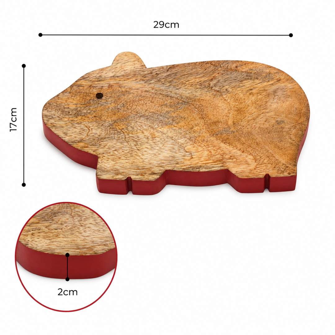 Guinea Pig Mango Wood Serving Board with Colour Edge