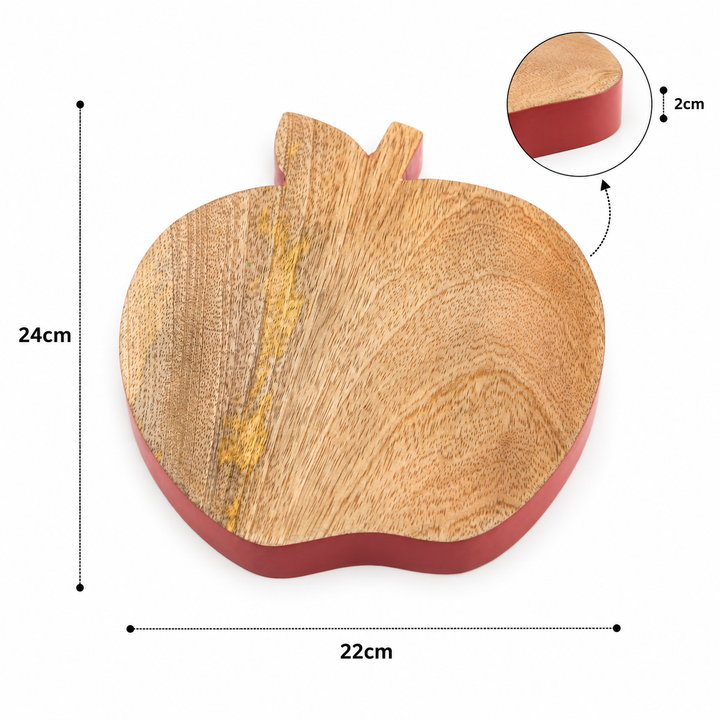 Apple Mango Wood Serving Board with Colour Edge Trim