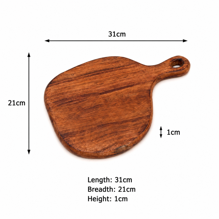 Rustic Loop Chopping Board in Acacia Wood 22x32 cm
