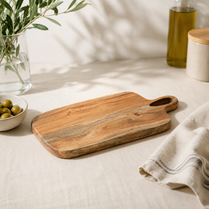 Loop Grid Chopping Board in Natural Acacia Wood 20x40 cm