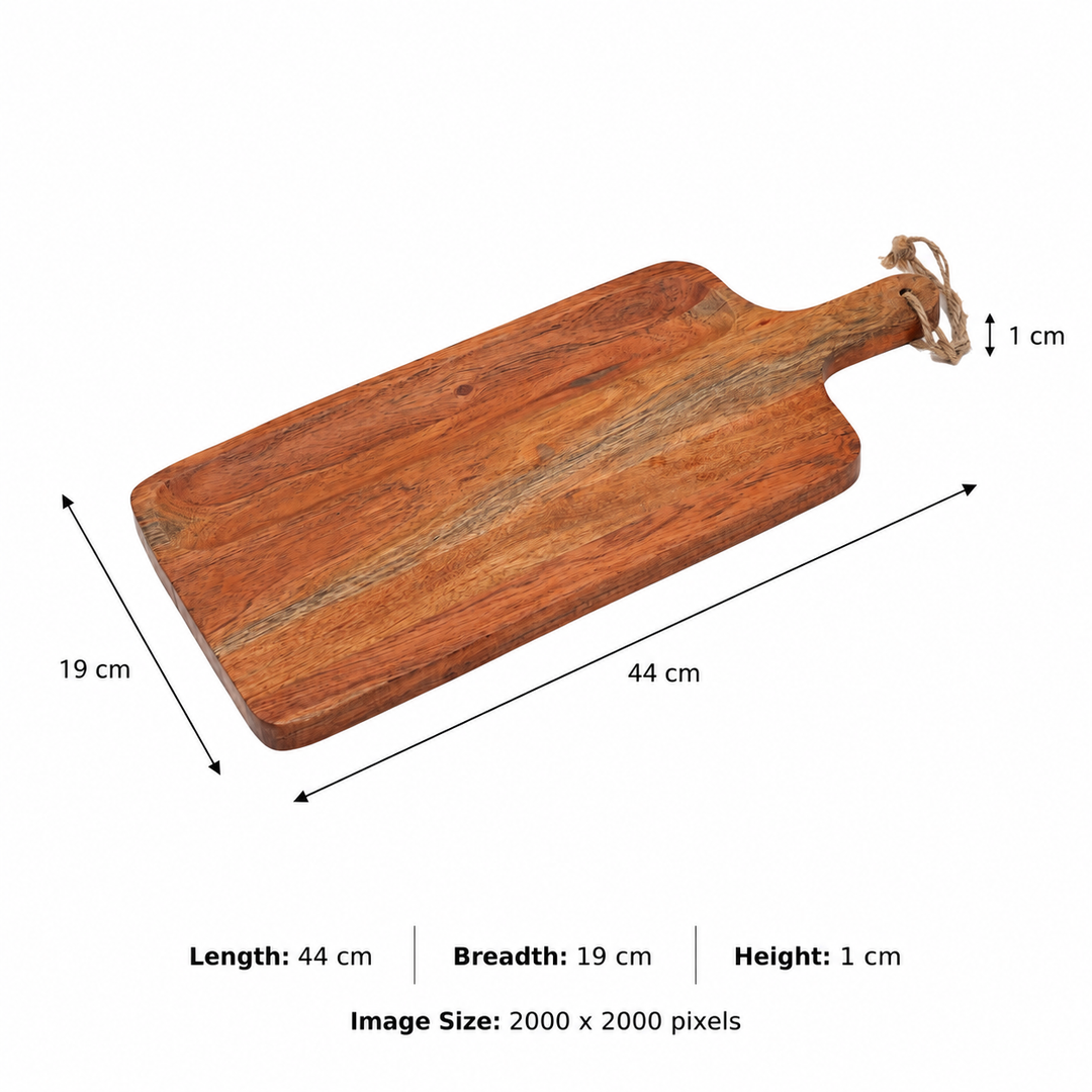 Classic Acacia Wood Chopping Board with Handle 20x45cm