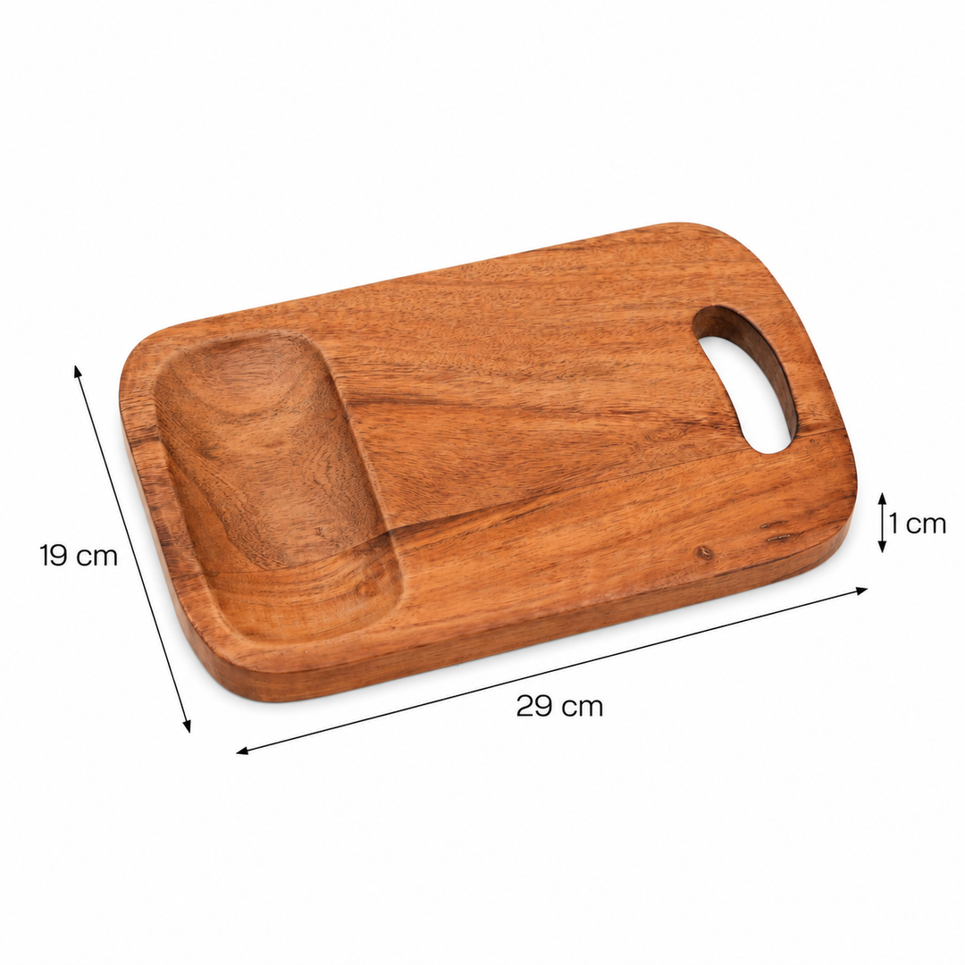 Acacia Wood Serving & Chopping Board with Grip Handle