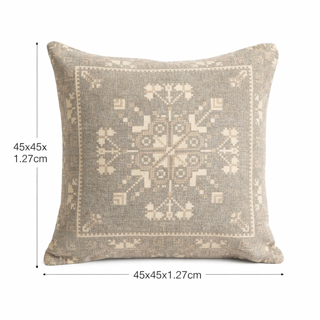 Desert Mosaic Printed Cushion – Earthy Green Geometric Design