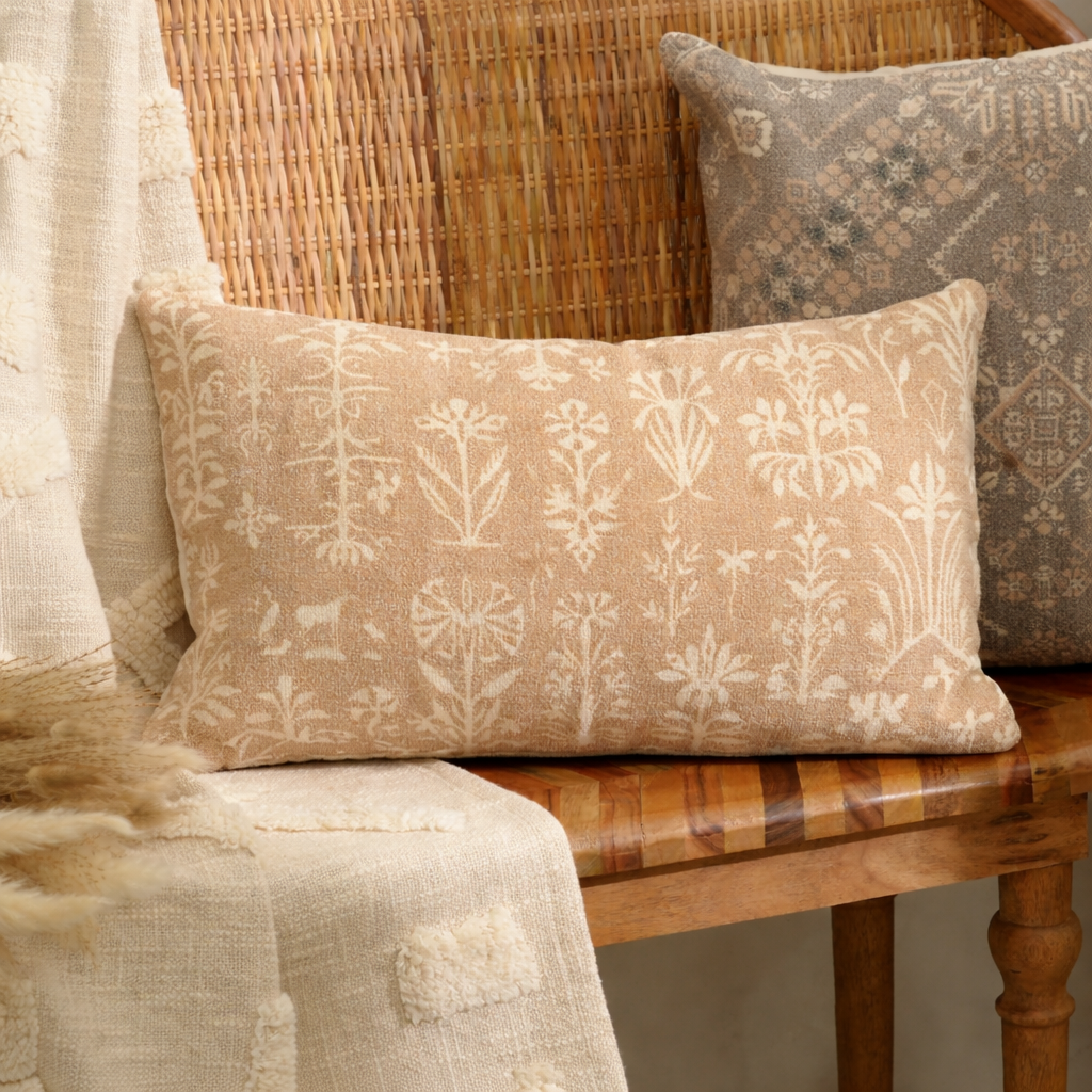 BloomAura Decorative Printed Cushion – 50 x 30 cm