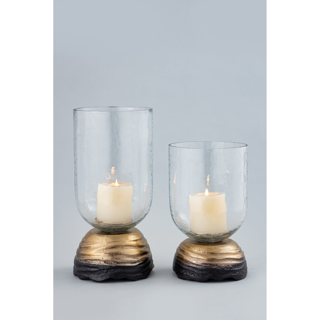 Gilded Ember Aluminium & Glass Candle Holder