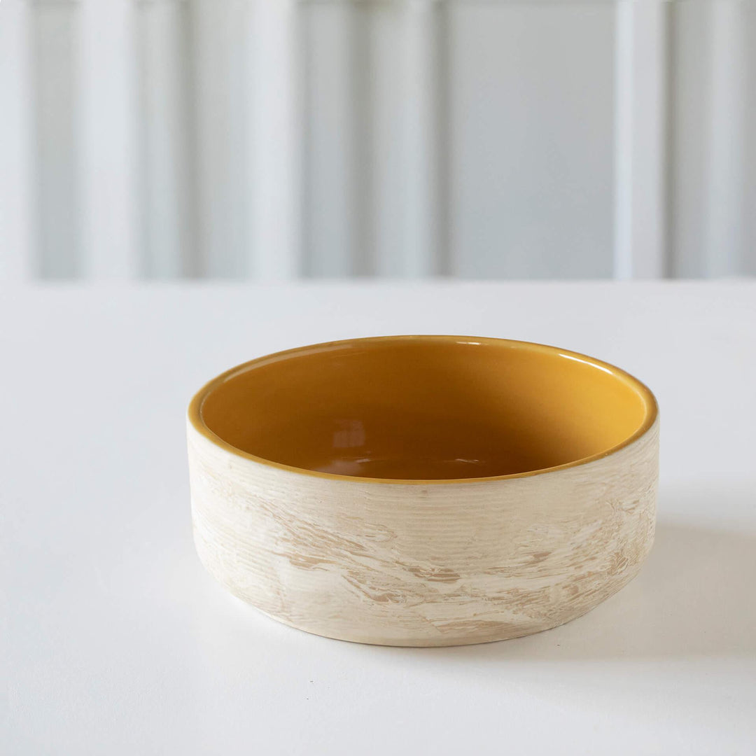 AMBER LOVE CERAMIC SERVING BOWL (SWTEA1851) IN BEIGE