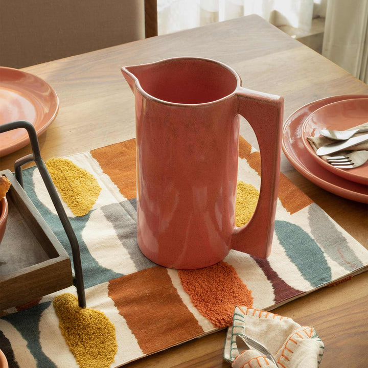 RUSTIC REEF CERAMIC JUG WITH WOODEN LID