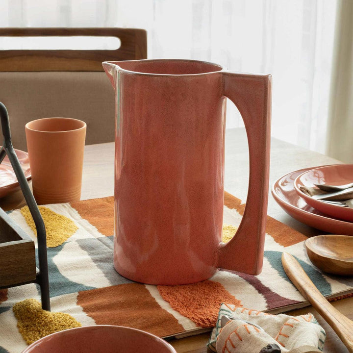 RUSTIC REEF CERAMIC JUG WITH WOODEN LID