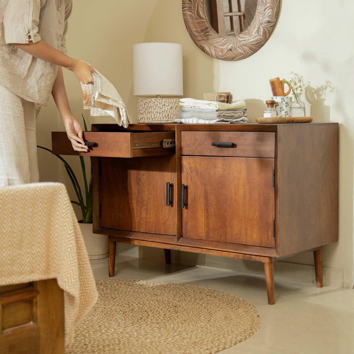 OLD WORLD  DOUBLE DRAWER CABINET (WDFNA2790)