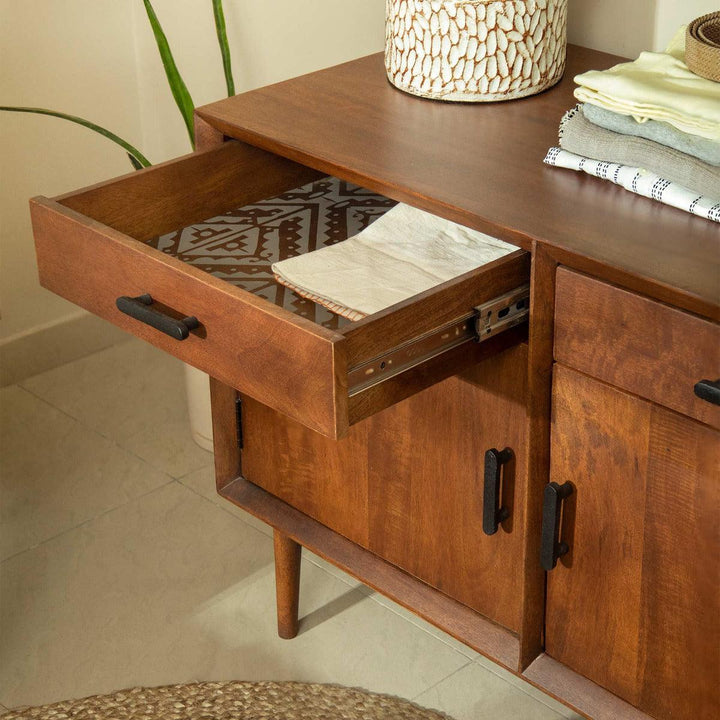 OLD WORLD  DOUBLE DRAWER CABINET (WDFNA2790)