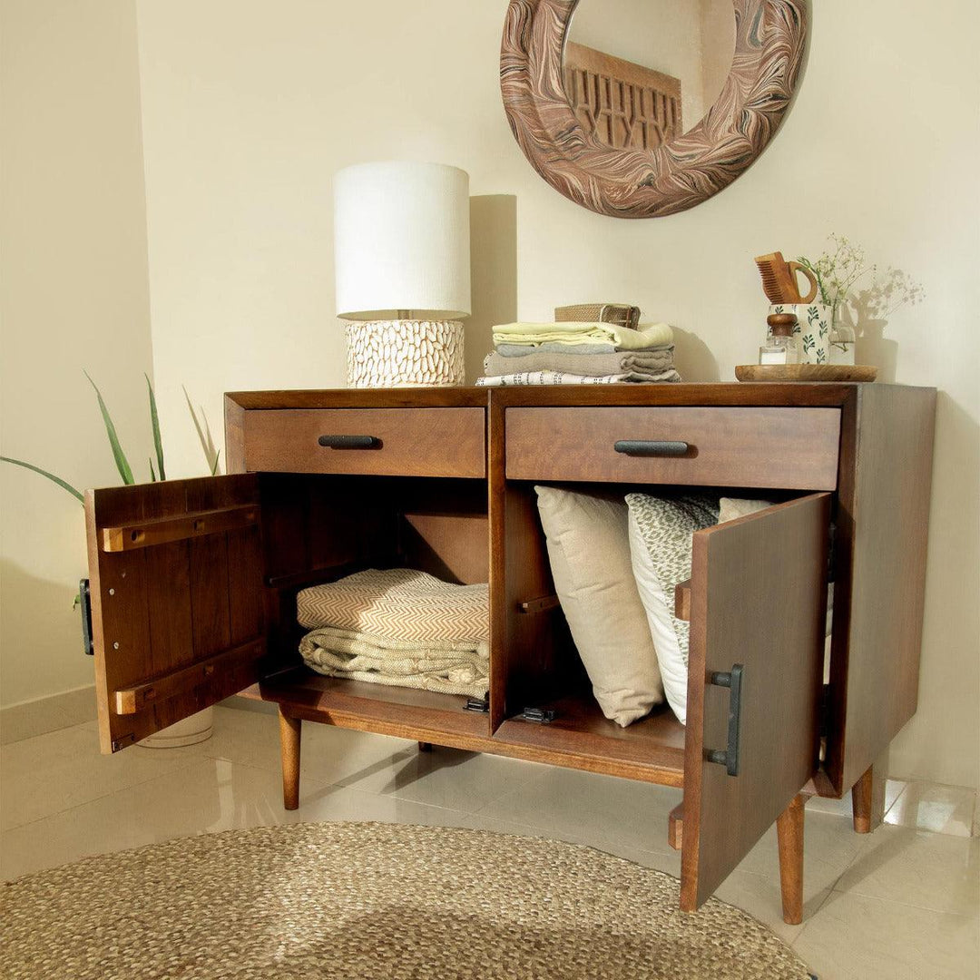 OLD WORLD  DOUBLE DRAWER CABINET (WDFNA2790)